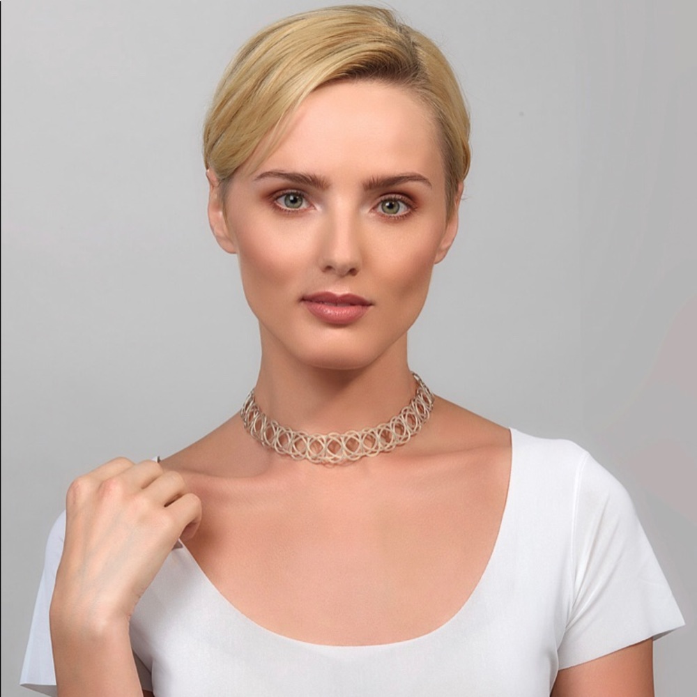 Bracelet and choker silver plated handmade
